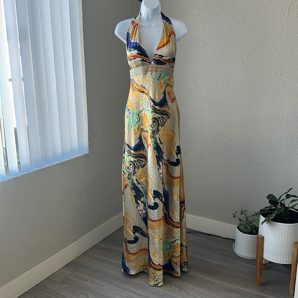 Nina Canacci Beaded Party Maxi Dress 8